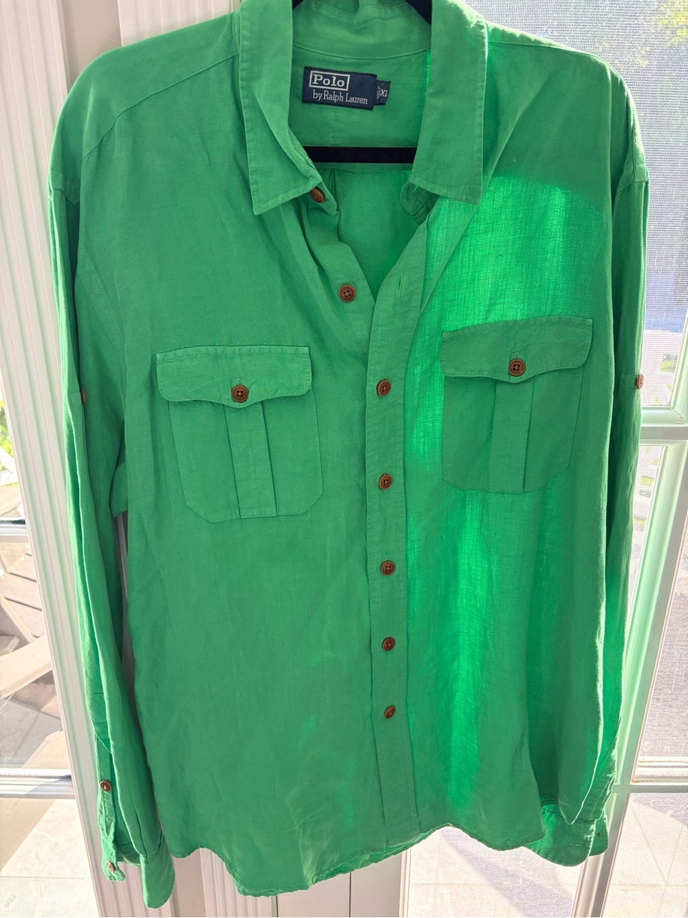 Ralph Lauren Bright Green Casual Button-Down Shirt